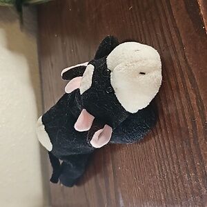 1996 Stuffins Black Cow Plush Stuffed Animal